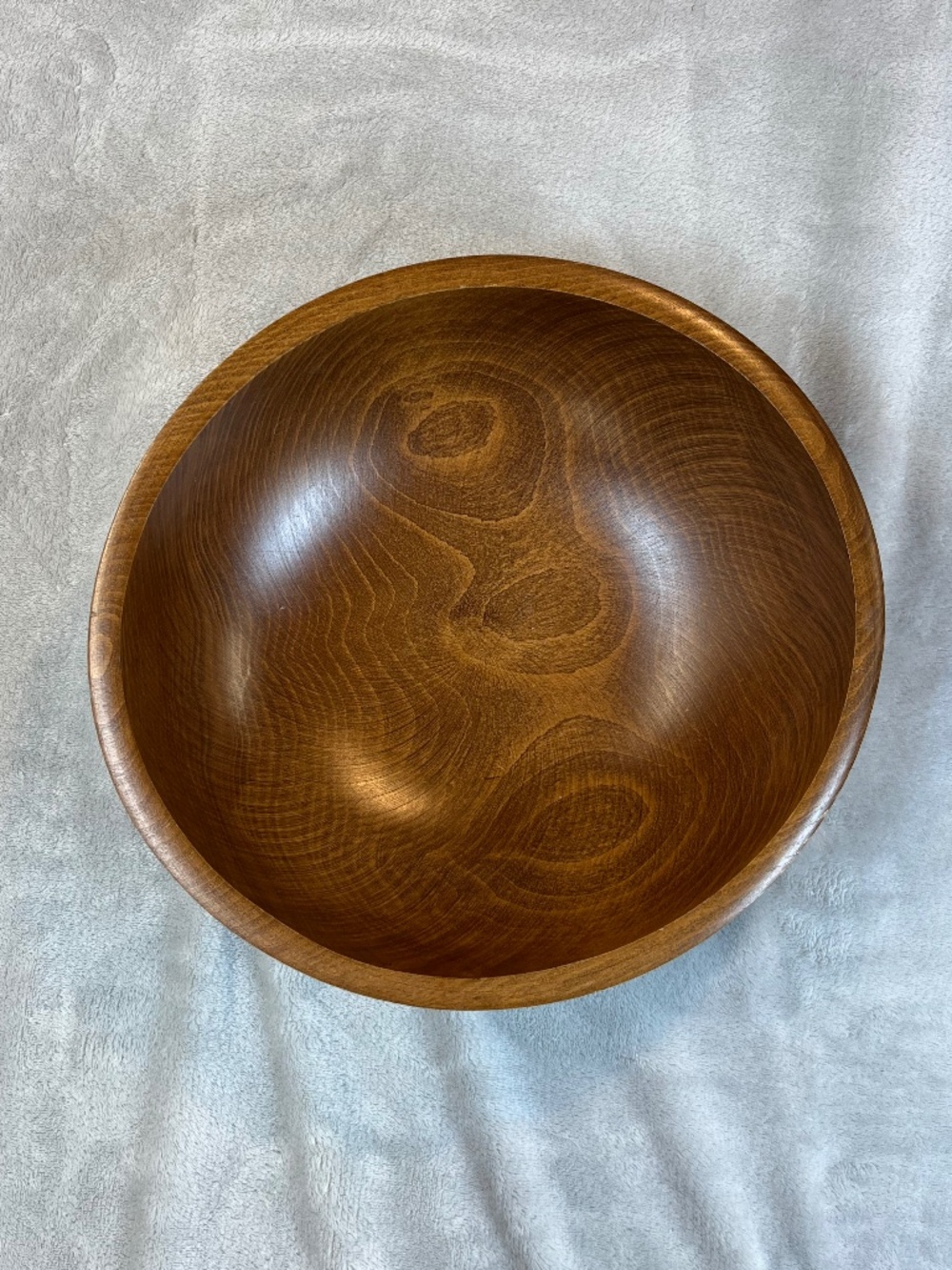 Vintage Woodcroftery Made in America Mid Century Hand Turned Wood Salad Bowl MCM